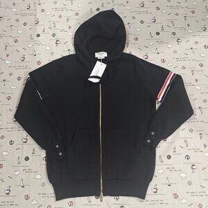 Thom Browne Hooded Zip-Up Knit Jacket